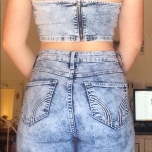 Hollister High Waist Acid Wash Jeans